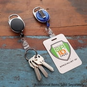 Bulk 100 Pack - Badge Reel with Carabiner & Belt Clip - Dual Clip Retractable ID Holder with Reinforced Vinyl Strap Clip to Attach Access Key Card, Keychain or Name Tag by Specialist ID (Black)