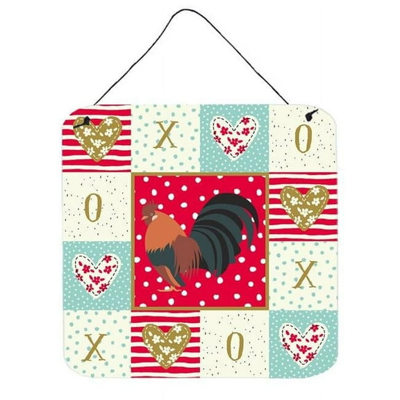 Caroline's Treasures CK5263DS66 Dutch Bantam Chicken Love Wall or Door Hanging Prints, Red, 6x6, multicolor