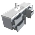 thumbnail image 4 of Wyndham Collection Murano 60'' Single Gray Bathroom Vanity Set with Mirror, 4 of 4