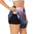 thumbnail image 2 of Disketp lighthouse Waves Torrential Rain Print Women's Shorts Workout Shorts for Athletic Gym Running Shorts with Phone Pockets Small, 2 of 8