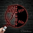 thumbnail image 2 of Handmadetneonsign Custom Baseball Woman Player Metal Wall Art LED Light - Personalized Baseball Player, 2 of 5