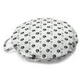 thumbnail image 1 of Paw Print Round Floor Cushion with Handle, Animals Pattern with Greyscale Design Little Dots Dog and Cat Steps, Pillow for Living Room & Dorms, 18" Round, Grey Charcoal Grey White, by Ambesonne, 1 of 4