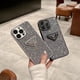 thumbnail image 3 of Férulas De Purpurina De Lujo Para El Tablero De Moda Marca Prada Logo Protección Del Teléfono Para IP 14 Pro Max 13 Lente De Cámara Funda De Para IPhone 11 12 Cubierta, 3 of 4