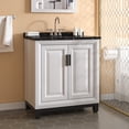 thumbnail image 2 of 30" Freestanding Vanity with Marble Top and Storage Cabinet - White, 2 of 9
