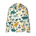 thumbnail image 3 of Easygdp Dinosaurs and Tropical Leaves Lightweight Long Sleeve Sun Shirt Sports long-Sleeved Sun Protective Clothing, Quick Drying Breathable - Medium, 3 of 9