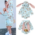 thumbnail image 2 of aDJFDGT Boys Girls Easter Long Sleeve Cartoon Rabbit Hooded Pullover Romper Sweatshirt Bodysuits, 2 of 7