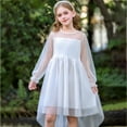 thumbnail image 5 of Gubotare Tween Girls Dresses Party Flower Girls Dress Crew Neck Elegant Lace A-Line Formal Wedding Party Dresses (White,Size 11-12 Years), 5 of 9