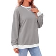 thumbnail image 3 of Fantaslook Color Block Sweatshirts for Women Crewneck Long Sleeve Oversized Pullover Tops Casual Fall Outfits, 3 of 10