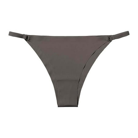 

Lovskoo Seamless Underwear Breathable Stretch Bikini Panties Women T Pants European And American Sexy Leopard Print Thongs Low Waist Panties Dark Gray