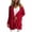 Red, variant on Womens Cardigan Jacket Plus Size Hooded Long Sleeve Solid Color Cardigan Tops Lightweight Open Front Outerwear Coats with Pockets
