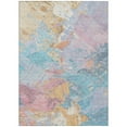 thumbnail image 2 of HomeRoots 618559 8 x 10 ft. Teal Blue, Gold & Pink Abstract Washable Indoor & Outdoor Rectangle Area Rug, 2 of 5