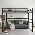 thumbnail image 2 of Aukfa Full Size Metal Loft Bed, Space-Saving Bed with Safety Guard Rails Kids Teens Adults, Black, 2 of 8