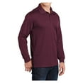 thumbnail image 4 of Mens Long Sleeve Polyester Micropique Sport-Wick Polo Shirt Maroon Small, 4 of 8