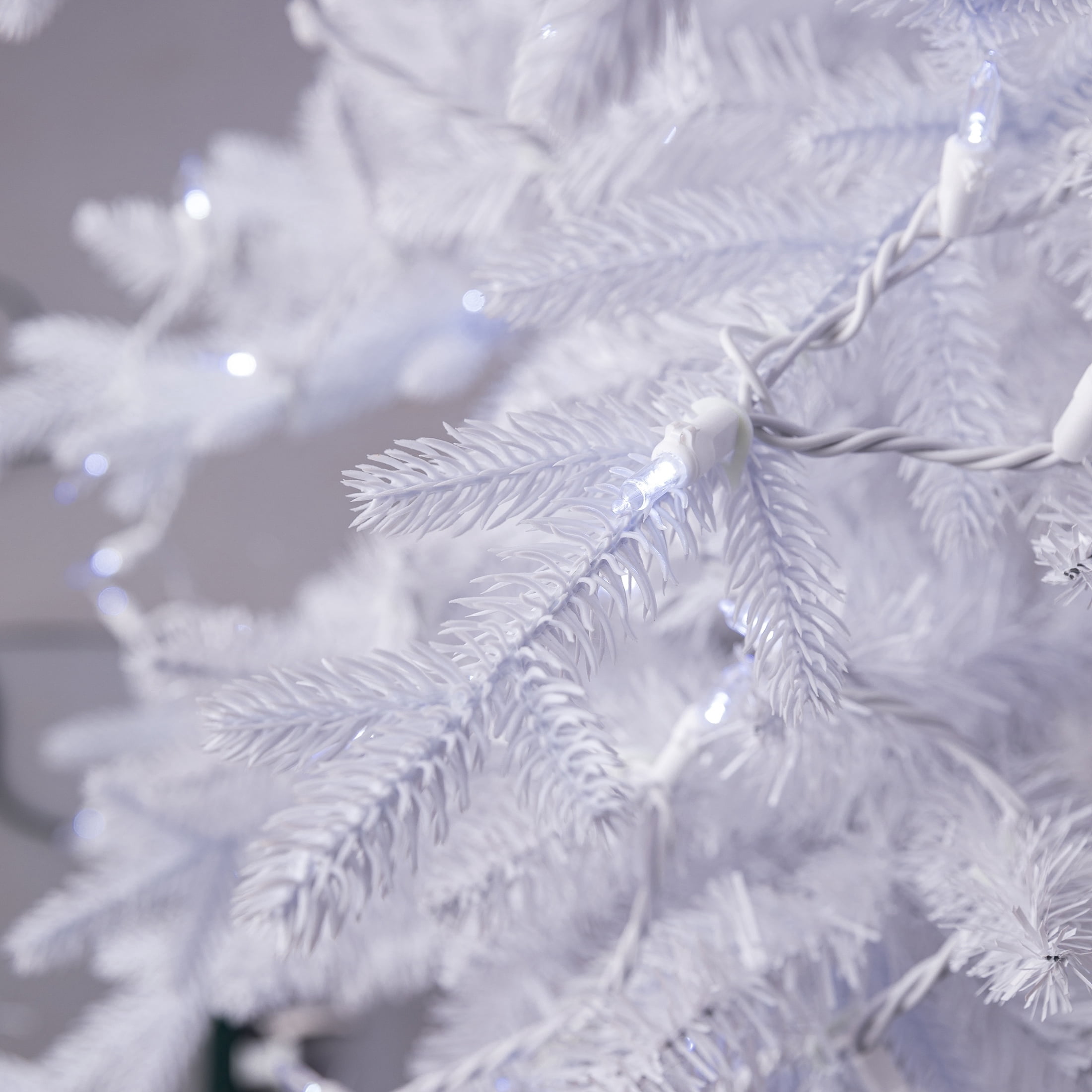 Indoor/Outdoor 50-Count LED Mini Christmas String Lights, Cool White, White Wire, 10.2', by Holiday Time