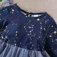 thumbnail image 4 of YWDJ Toddler Girl Party Dresses 6Months-2 Years Round Neck Star Print Velvet Long Sleeve Spliced Mesh Dress Blue 12 Months, 4 of 6