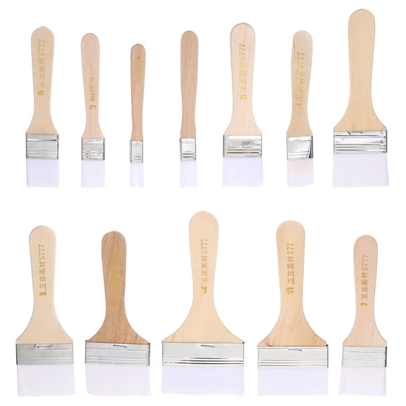 FRCOLOR  12 Pcs Flat Tips Paintbrush Large Paintbrushes Basting Base Travel Student