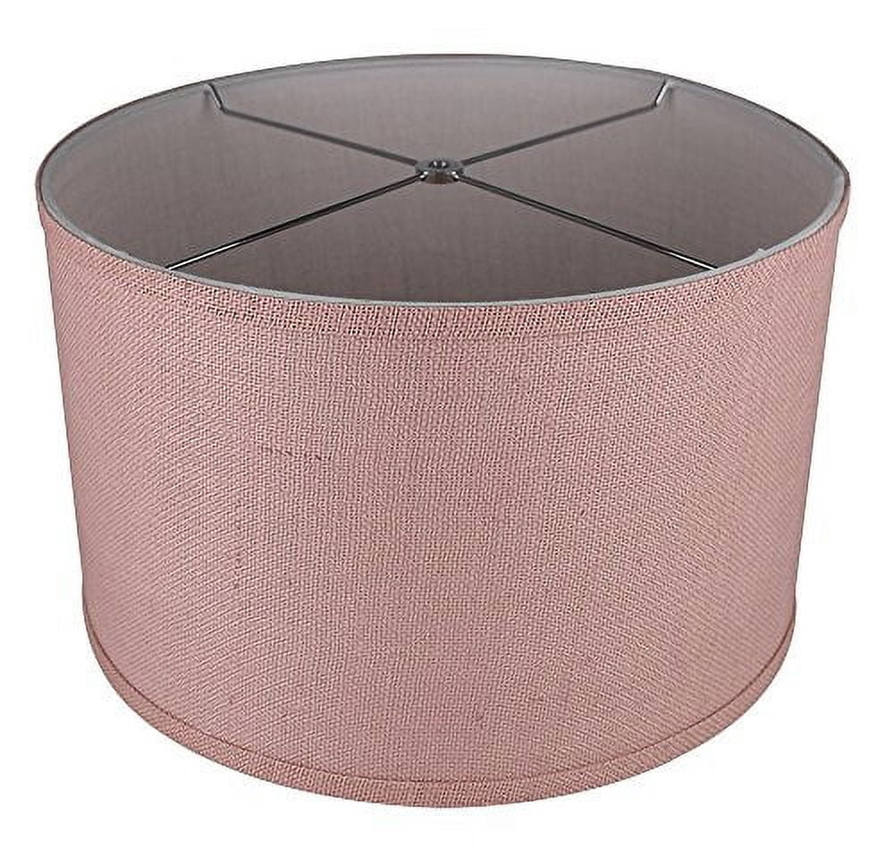 Classic Burlap Drum Lampshade, 8-inch to 16-inch Bottom Size Available Dusty Rose 16"