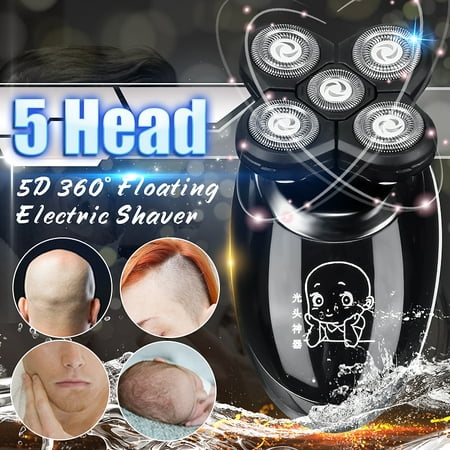 5 Head Men's Electric Razor Floating Shaving Bald Head Beard Foil Shaver Wet & Dry