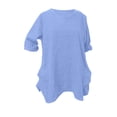 thumbnail image 2 of ZHUGeLI Women's Round Neck Long Sleeve Loose Imitation Cotton And Linen Tunic Blouse Up to 50% off Clearance, 2 of 6