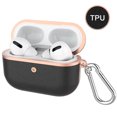 thumbnail image 1 of Airpods Pro Case, Leather Charging Protective Case with hook for AirPod Pro Newest Generation Earphones Accessories (TPU+PC) (BLACK), 1 of 7
