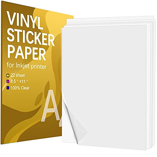 Transparency Printable Vinyl Sticker Paper for Inkjet Printer.100