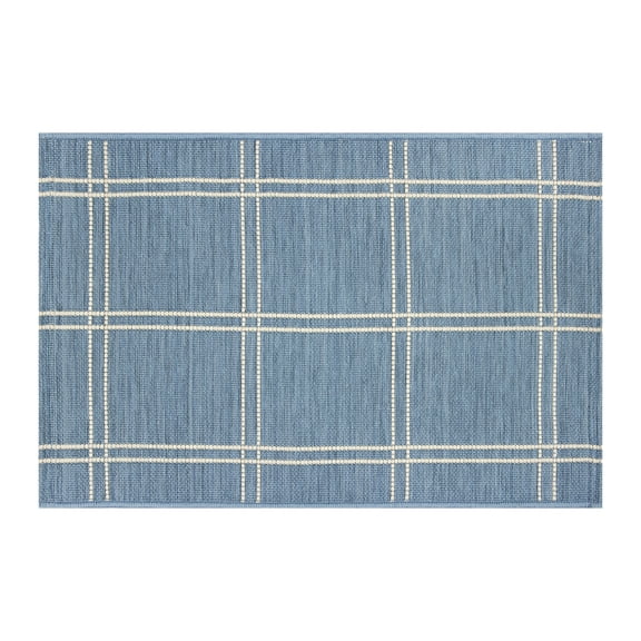 Mainstays 24" x 36" Chambray Window Pane Outdoor Scatter Rug