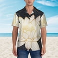 thumbnail image 2 of Yiaed Golden Lotus Print Hawaiian Shirt for Men Short Sleeve Button Down Shirts Beach Shirts for Men,3X-Large, 2 of 7