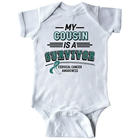 

Inktastic My Cousin is a Survivor Cervical Cancer Awareness Gift Baby Boy or Baby Girl Bodysuit