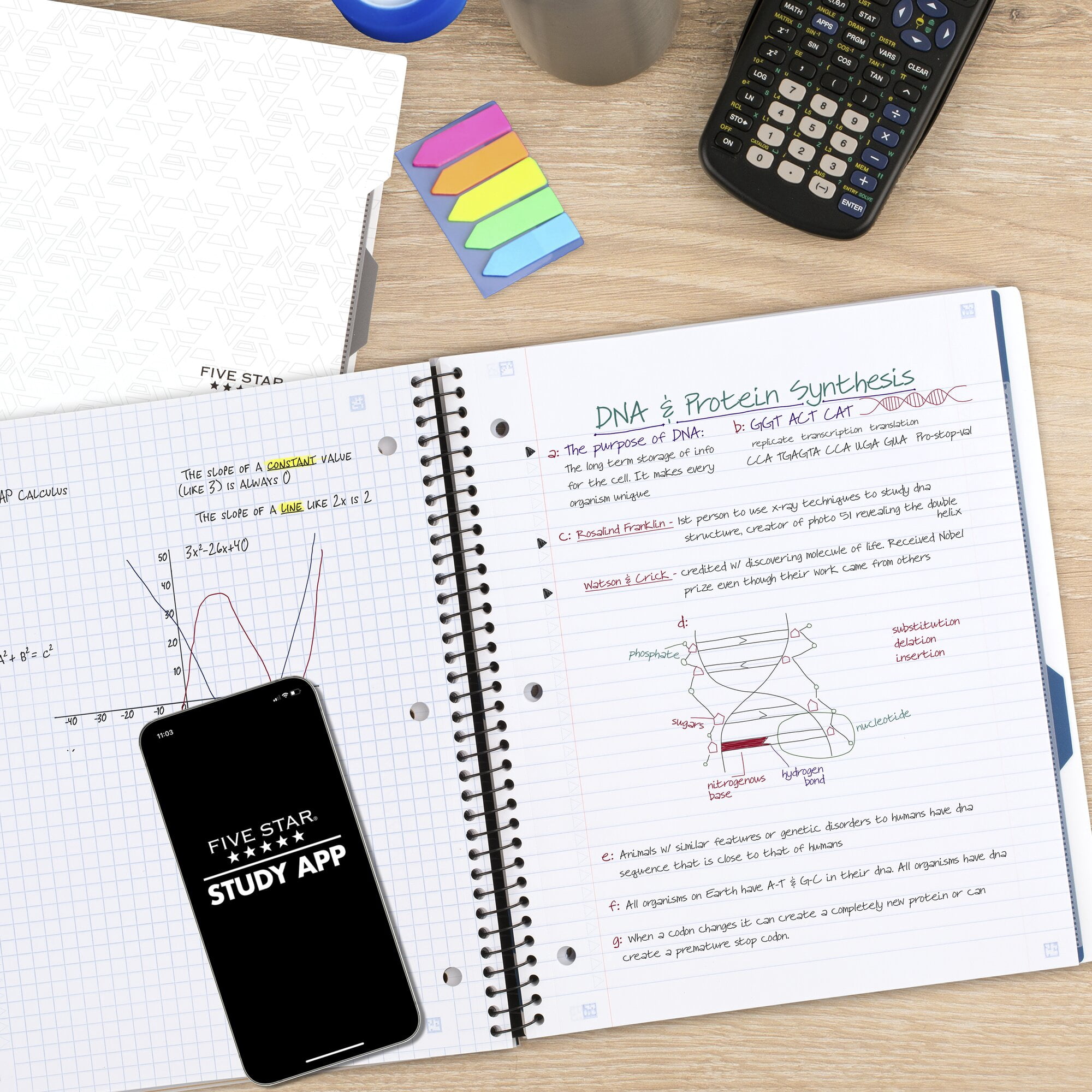 Five Star Advance Notebook, 1 Subject, College Ruled, Assorted Colors (11133)