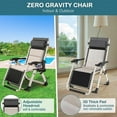 thumbnail image 4 of ABORON Outdoor Recline Chair Heavy Duty Zero Gravity Chair with Headrest & Tray, Folding Lawn Recliner Outdoor Lounge Chairs Sturdy Adjustable Patio Recline, 4 of 10