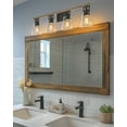 thumbnail image 6 of Kira Home Barrett 33" 4-Light Farmhouse / Bathroom Light + Funnel Glass Shades, Reclaimed Oak wood + Textured Black, 6 of 7