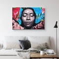 thumbnail image 2 of PixonSign Canvas Print Wall Art Graphic Confident Woman Mural Graffiti & Street Art Comics Digital Art Modern Art Bohemian Portrait Fun Multicolor Ultra for Living Room, Bedroom, Office - 16"x24", 2 of 5