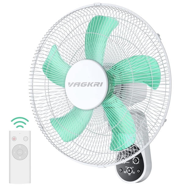 Ventilador de pared VAGKRI de 16 pulgadas con 5 aspas y 5 velocidades, blanco