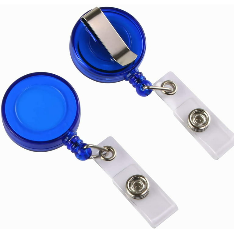 50 Pcs Retractable Badge Reel Clips Holder for Hanging ID Card Name Key  Chain (Multi Color)