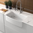 thumbnail image 3 of Mocoloo 30 Farmhouse Sink White Arch Edge Curved Apron Front Ceramic Porcelain Fireclay Single Bowl, 3 of 7