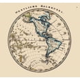 thumbnail image 2 of Stieler 13x12 White Modern Wood Framed Museum Art Print Titled - Western Hemisphere - Stieler 1852, 2 of 4