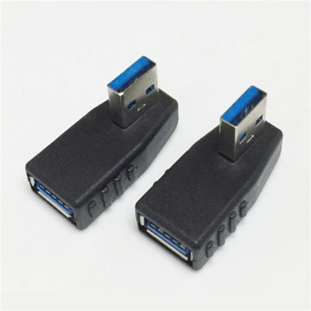 Adaptador USB 3.0 macho a hembra, ángulo de extensión de 90 grados, B8M3