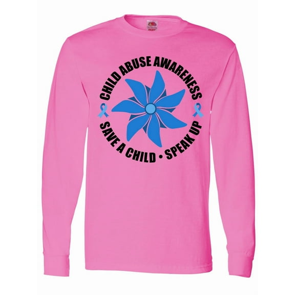 Inktastic Child Abuse Awareness Save a Child and Speak Up Long Sleeve T-Shirt