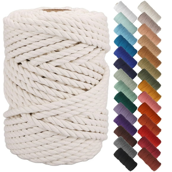 Cordón de macramé de algodón NOANTA de 8 mm x 49 m, cuerda beige