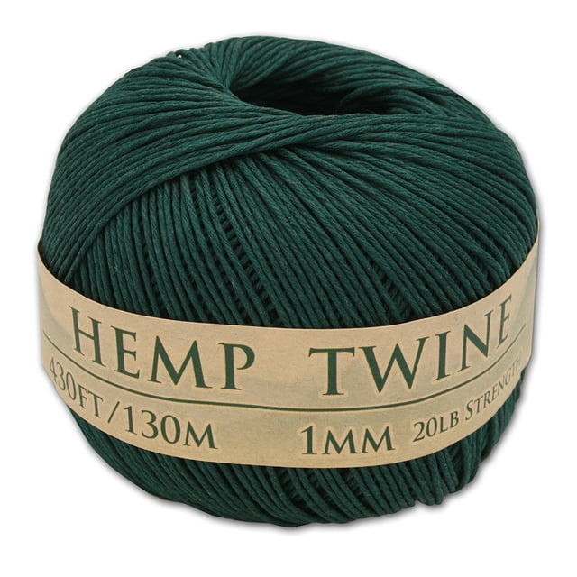 Hemptopia 1 mm, Hilo de Cáñamo Verde de 430' para Manualidades, 1 Pieza