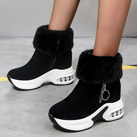 

MIASHUI Fashion Women s Casual Shoes Breathable Slip-on Wedges Thermal Boots Women Sneakers Shoes Wedges Women Shoes Casual