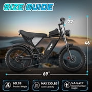 Electric Bike for Adults, 750W Peak ,Max 28Mph & 90Miles Electric Bicycle, 48V/25Ah,20 Fat Tire E-Mountain Bike,Full Suspension & 7Speed