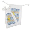 thumbnail image 2 of Marine Fabric Pouch Set of 2, Modern Nautical Themed Abstract Graphic of Starfish on Blue and Orange Chevrons, Small Drawstring Bag for Toiletries Masks and Favors, 9" x 6", Multicolor, by Ambesonne, 2 of 2
