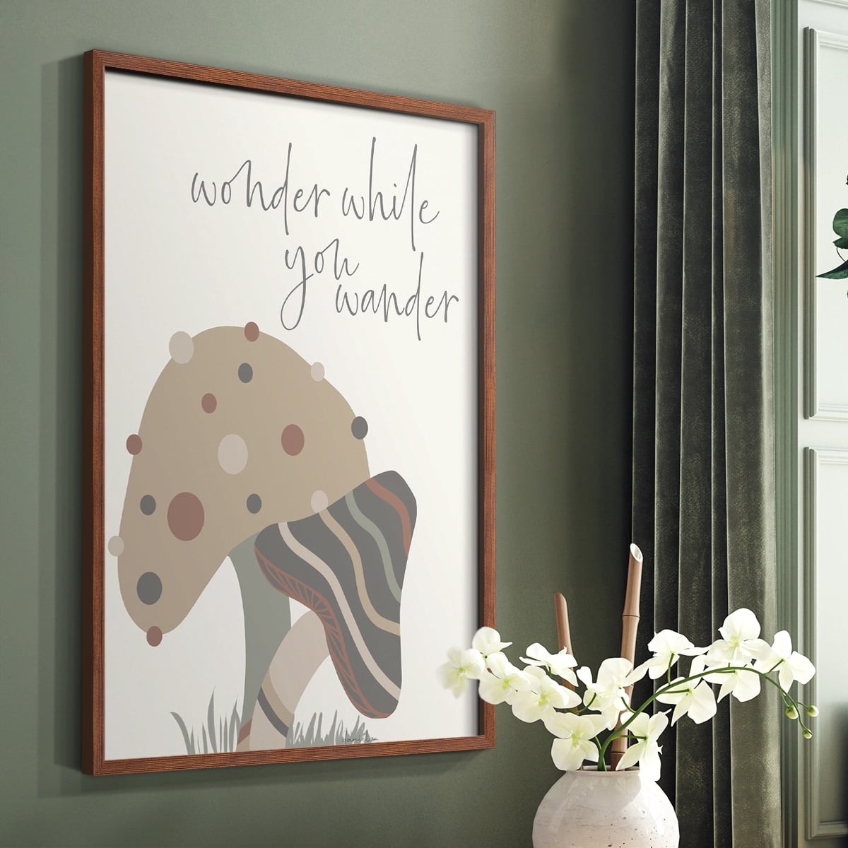 Wonder While you Wander Framed Print - Solid Wood in Single Picture Frame Solid Wood 2 Framed Print