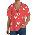 thumbnail image 3 of Xecao offers the Cartoon Rooster for Men's Casual Short-sleeved Shirt, a button-up collared shirt with a pocket, perfect for beach vacations and yacht travel in the Small size., 3 of 7