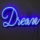 thumbnail image 1 of Letrero de neón Dream perfecl decoración de pared azul, 1 of 8