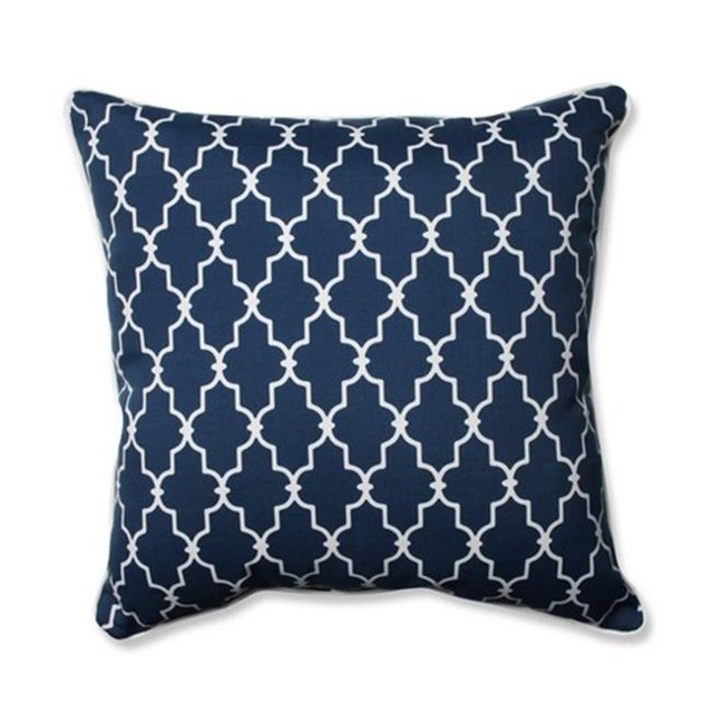 Pillow Perfect 593609 Porte de Jardin Intérieure-Extérieure Sol Bleu Marine Oreiller - 25 Po