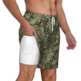 thumbnail image 3 of Goofa Green Snake Skin Printed Men's Swim Trunks Board Shorts Quick Dry Mens Swimming Trunks with Compression Liner,Breathable Fit Hawaii Beach Shorts-Small, 3 of 9