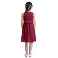 thumbnail image 3 of MSemis Kids Girls Sequins Floral Lace Flower Dress Bridesmaid Wedding Dress Red 4, 3 of 6