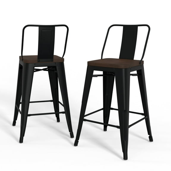Rayne Metal Wood Counter Stool (Set of 2)